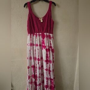 Studio West Fuchsia and White Maxi Dress